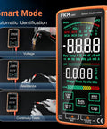 Image of Compact Digital Multimeter Tester With 5 Inch Touch Screen Auto Ranging TRMS 6000 Counts showing smart mode and functions