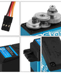 Beefy 35Kg Torque RC Servo With Waterproof Digital Full Metal Gear Steering shown with metal gears and connector cable