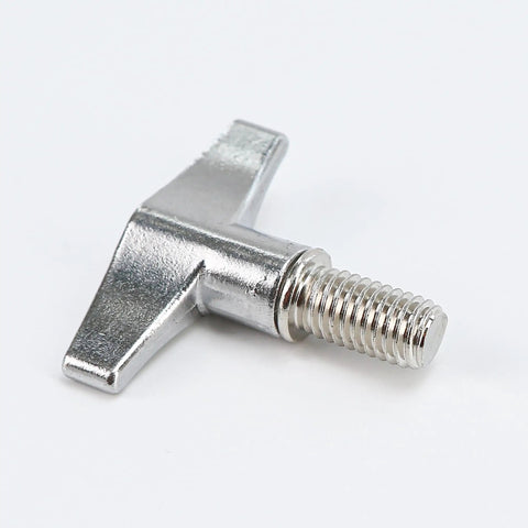 Pack of Two Drum Set Hardware Guards M6x15mm Cymbal Stand Wing Nut Screws Heavy Duty Zinc Alloy Replacement Kit for Snare Tom Percussion Gear close-up of wing nut screw