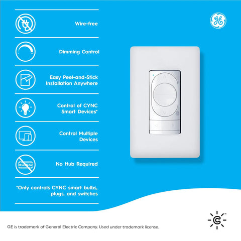 Cync Dimmer Smart Switch Wire Free With Bluetooth Control And White Tones No Wiring Required Touch Light Switch Features