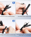 Steps showing use of Automotive Cable Management Sleeve 18 Feet Braided Split Wire Loom Heat Resistant Cord Cover