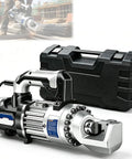 1000W Electric Hydraulic Rebar Cutter With Heavy Duty Pure Copper Motor and hardened head, compact design with storage case.