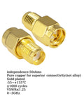 SMA Male To SMA Female FPV Antenna Adapter 2 Pack Coaxial Cable Connector Low Loss 50 Ohm Gold Plated Copper