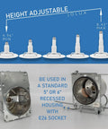 Jolux 6 Pack 5/6 Inch 5CCT LED Can Light Gimbal Retrofit Downlight height adjustable with standard recessed housing