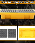 Heavy Duty Forkliftable Spill Pallet 48x24x4 Inch With 2000 Lbs Capacity Industrial Oil And Chemical Spill Containment Tray