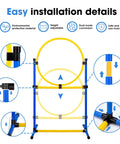 Easy setup for Backyard Dog Agility Course Set All In One Obstacle Kit With Pro Grade Hurdles Jump Ring