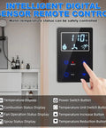 Intelligent digital remote control for Rock Solid On Demand Tankless Water Heater With 55000 BTU showing temperature display functions.