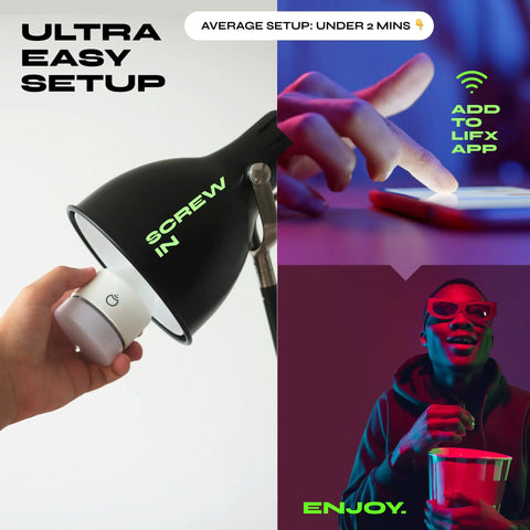 Setup process for Two Pack A19 Smart LED Bulbs Color Changing RGB and Warm White 1100 Lumens Dimmable for smart home