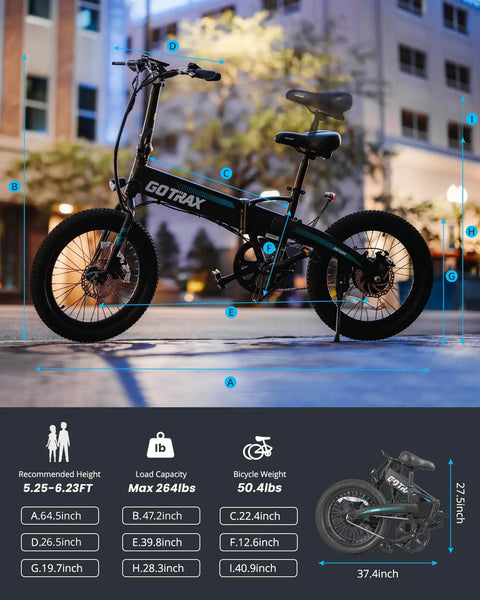 Foldable 20 Inch Electric Bike with 48V Battery, 40 Mile Range, 20 MPH Top Speed, 350W Peak Motor, Lightweight 45 Lbs