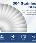 304 stainless steel shims fanned out to show size and rust resistance features; durable 50 pcs shim stock assortment for various projects.