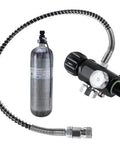 Dual Gauge Paintball Fill Station Valve With 7/8-14UNF Thread 4500 Psi High Pressure Tank Charging System 20 Inch Non Regulated Hose