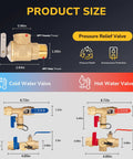 Built Tough Tankless Water Heater Service Valve Kit With Three Quarter Inch IPS Isolator Set pressure relief and valve sizes.