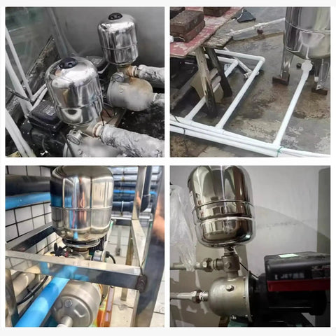Legit Workhorse 304 Stainless Steel Pressure Tank With Vertical 24 Liter Design for Reverse Osmosis Systems in various installations.