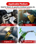 Image showing fuel handling with diesel, gasoline, engine oil, and biodiesel demonstrating the use of 5/8 Inch Fuel Hose Push Lock NBR Rubber SAE 30R7 10 Ft Long 150 Psi Working Pressure Handles Diesel Gasoline Oil Biodiesel And More Durable Heavy Duty High Flow Fuel Line For Cars ATVs Boats.