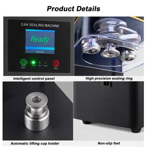 Commercial Grade Vacuum Cup Sealer With LCD Counter And Adjustable Heat Dial control panel and sealing mechanism for efficient sealing.