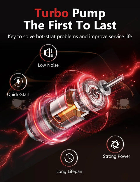 Turbo pump with quick-start, low noise, strong power, long lifespan features