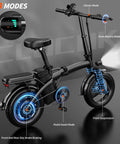 Beast 550W Ebike With 25 MPH Top Speed, 35 Mile Range, 300 Lbs Load, Tool Free Fold, front suspension, and three ride modes.