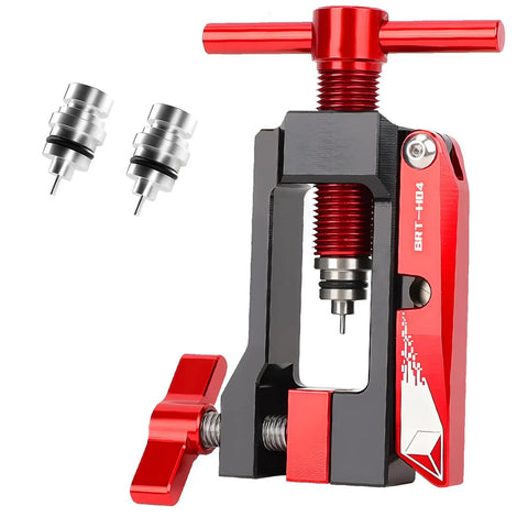 Hydraulic Brake Hose Fitting Insertion Tool For Bikes With Olive Banjo Fittings Banjo Fitting Insert Install Head Press Internal Wiring Tools And Hose Cutter For Quick Do It Yourself Bicycle Maintenance on white background