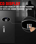 Close-up of digital keypad lock on Tough As Nails Heavy Duty 9.2 Cu Ft Fireproof Safe With LED Light 60 Minute Fire Rating