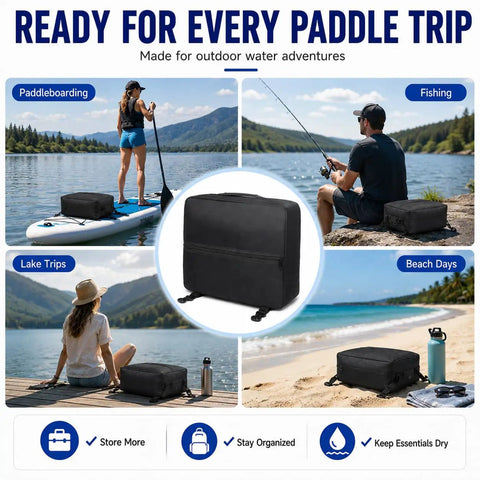 Front Deck SUP Storage Bag With Insulated Cooler Compartment for Tahoe Cascade 12ft 6in Paddle Boards in outdoor settings