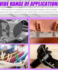 Swpeet stainless steel torsion springs kit, 45 pcs in 15 sizes (45/90/120°); shown on hinges, clips, and clamps.