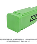 Close-up of green reinforced striking plate from Wheel Bearing Removal Tool Kit for Axle Bolted Hubs With Reinforced Striking Plate And Universal Mount Compatible With 5 6 And 8 Lug Hubs Prevents Axle Damage And Delivers Safe Clean Hub Bearing Removal