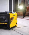 6500-Watt RV Ready Portable Inverter Generator With Quiet Technology And Long Run Time on driveway