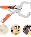 Super Heavy Duty C Clamps With Quick Flat Head Lock For Welding And Woodworking Projects, High Carbon Steel Iron Vise Grip Tool for various fixing tasks.