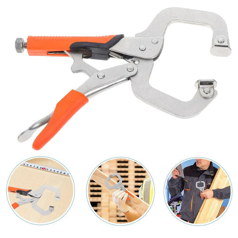 Super Heavy Duty C Clamps With Quick Flat Head Lock For Welding And Woodworking Projects, High Carbon Steel Iron Vise Grip Tool for various fixing tasks.