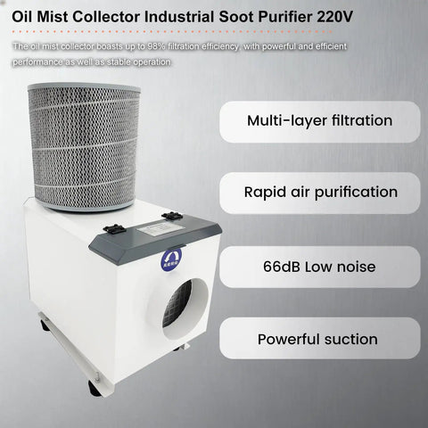Solid Shop Beast Heavy Duty 1HP Oil Mist Collector and Industrial Fume Extractor with multi-layer filtration and powerful suction.