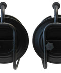 Front view of Two Pack Heavy Duty Portable All Metal Cable Reels With Lock Stops Each Reel Holds 722 Feet Of 6mm Cable Total Two Reels