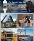 Tough As Nails Outdoor DC Circuit Breaker 15 Amp Two Pole 12V To 500V AC DC Disconnect Switch Box in solar energy setup.