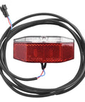 Ultra Bright Led E Bike Rear Light 6 To 48V Waterproof Tail Lamp With Massive 180 Degree Beam Angle For Night Riding And High Visibility Safety On Any E Bike Or Electric Bicycle Outfit, red ABS rear lamp with 170cm cable