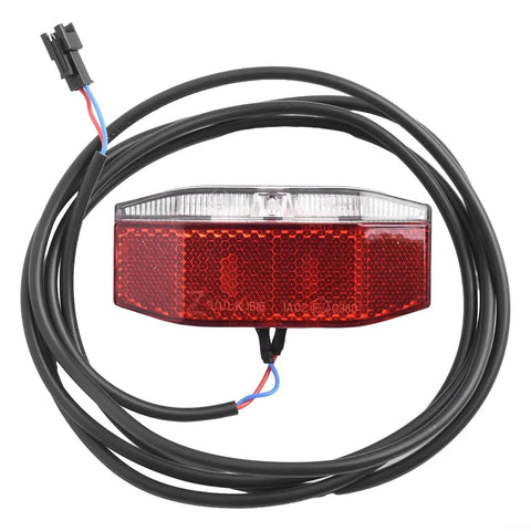 Ultra Bright Led E Bike Rear Light 6 To 48V Waterproof Tail Lamp With Massive 180 Degree Beam Angle For Night Riding And High Visibility Safety On Any E Bike Or Electric Bicycle Outfit, red ABS rear lamp with 170cm cable