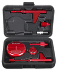 7 Piece Aluminum Transmission Service Kit With Fill Tool For Draining Old Fluid, case open showing red aluminum tools