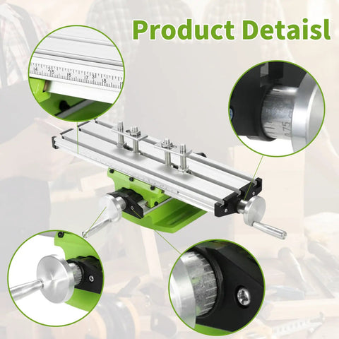 12.2 Inch Mini Milling Machine Worktable with X Y Compound Slide showcasing aluminum surface and precise adjustments