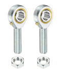 POSB8L 1/2 Inch Male Rod End Bearing With 1/2-20 UNF Left Hand Thread Includes Jam Nuts 2 Pack High Precision ABEC3 Rod End For Agriculture Machinery CNC Equipment And Heavy Duty Mechanical Linkages.