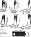 Heavy Duty Garage Storage Hooks Set For Wall Mount Organization 12 Piece Hook Rack dimensions and design details.