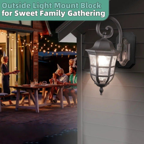 Vinyl Siding Mounting Block For Outdoor Lights With Built In Electrical Box Fits Half Inch Lap Siding And Four Inch Overlap Black Large Size 1 Pack No Fuss Easy Install Durable Siding Plate Mount, black outdoor wall light on vinyl siding