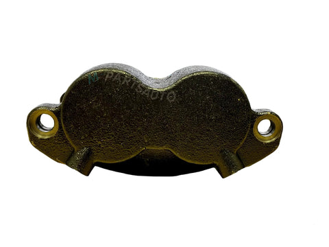M-parts disc brake caliper for Dexter 10K/12K brake assemblies with bleeder screws, front view