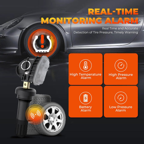 Ford TPMS Sensor 4 Pack Tire Pressure Monitoring System Sensor For 2020 2024 Bronco Bronco Sport EcoSport Edge Endura OE Replacement GL3Z1A189A F2GZ1A189A FR3Z1A189A HC3Z1A189A, real-time tire pressure alarm