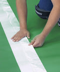 Top Shelf Premium Acoustical Underlayment Roll For Hardwood Floors 100 Square Foot Sound Dampening Foam being installed with seam tape.