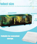 Northern Lights Motif Cutting Machine Cover With Pocket Carrying Case For DIY Cutting Maker And Die Cut Machines Dust Shield Portable Protective Hood Durable Flocked And Stretch Fabric On The Go Ready Crafting Accessory showing product dimensions on size chart with folded fabric.