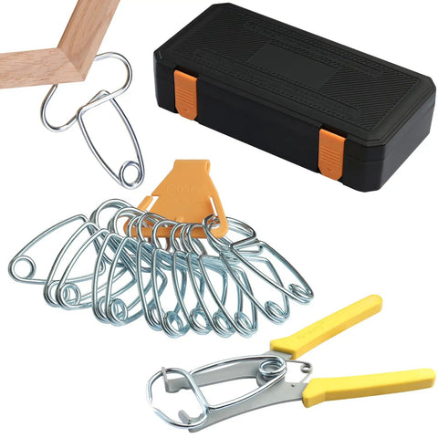 13 Piece Miter Spring Clamp Set With Pliers For Woodworking And Picture Frames Includes Clamp Holder Great For Trim Crown Molding Baseboards Doors And Windows Pro Grade Tool Kit For DIY And Professionals