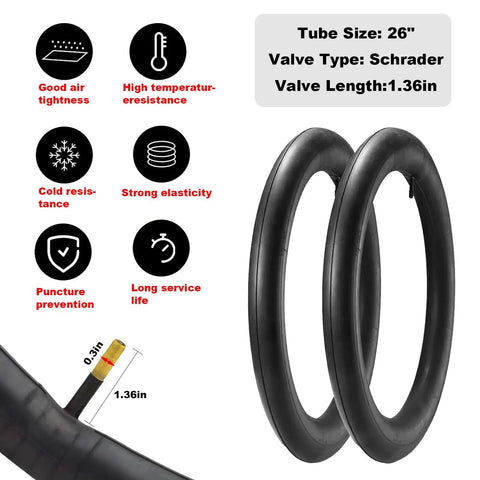2 Pack 26 By 2Point125 Inch Folding Bicycle Tires With 26 Inch Inner Tubes And Tire Levers Included for Beach Cruiser Bikes