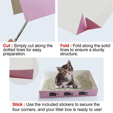 Assembly instructions for the litter box from All In One 47 Piece Kitten Essentials Starter Kit For Kittens Under Six Months In Pink.