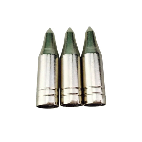Glue On 80 Grain Arrow Points Set For 8mm Arrows, 3 silver field points for bamboo and wooden shafts
