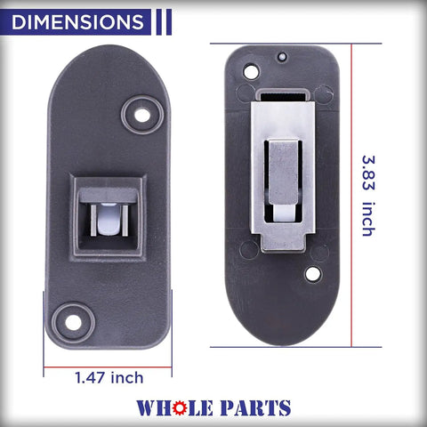 Dimensions of Dryer Door Catch Replacement DC97-18057A DC97-18057C for Samsung, grey latch assembly, DIY install.
