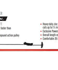 14 Foot Extendable Tree Pruner With RazorTOOTH DualCOMPOUND Action, Powerglide Rope Pull System, 13 Inch Curved Saw Blade, Steel Blade, And 24 Inch Foam Grip For Heavy Duty Orchard Pruning With Limited Lifetime Warranty displayed flat on white background
