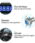Digital Tachometer With Blue LED Display, 4 Digit RPM Speed Meter For Motors, Hall Proximity Switch NPN Sensor, 12 To 24V DC, High Accuracy 0.1 Percent, No Nonsense Readouts, Ideal For Conveyor Belts And Industrial Machinery, blue LED sensor detail